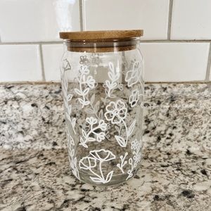 Flowery Glass Cup 🌸